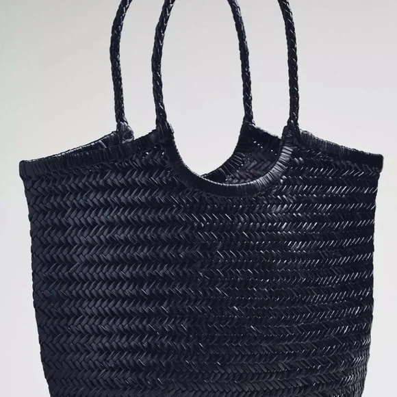 NWT - By Anthropologie Woven Leather Tote - Picture 2 of 2